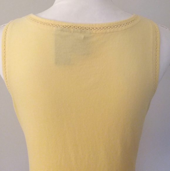 4/$20 Basic Edition Yellow Top with Lace Trim Design - Picture 7 of 10